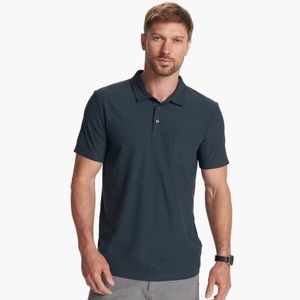 Vuori Ace Polo One Pocket Short Sleeve Knit Shirt in Indigo Size XXL